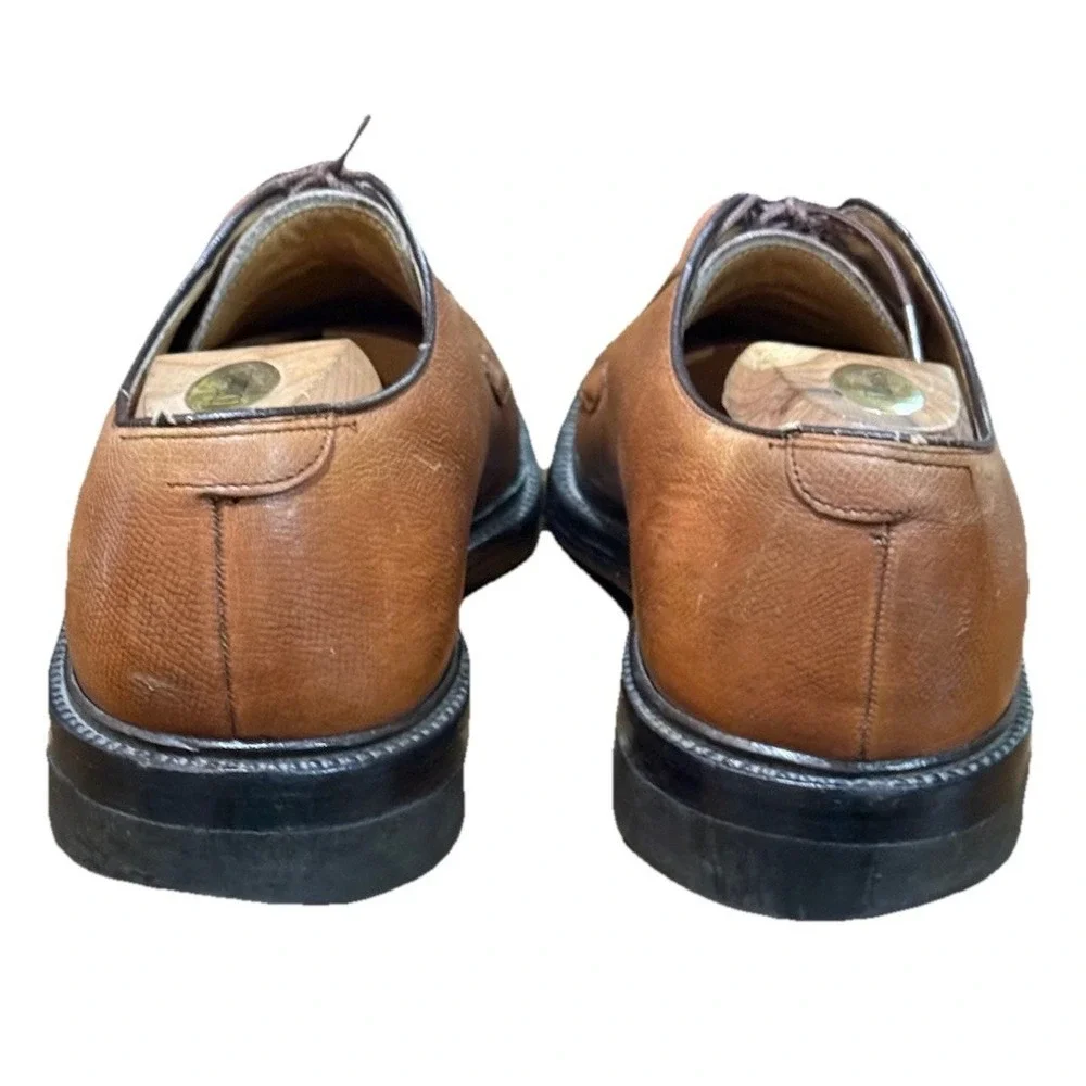 Nettleton Brown Calfskin Leather Plain Toe Blucher Dress Shoes‎ 9D/B Vintage